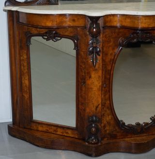 STUNNING VICTORIAN WALNUT & MARBLE SIDEBOARD CHIFFONIER CARVED EAGLE & FLOWERS 9