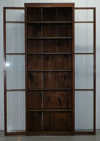 EDWARDIAN WALNUT FULL LENGTH 231CM TALL LIBRARY EXHIBITION BOOKCASES 12