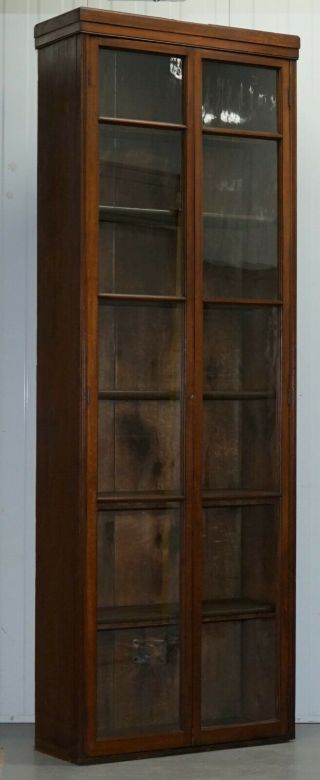 EDWARDIAN WALNUT FULL LENGTH 231CM TALL LIBRARY EXHIBITION BOOKCASES 3