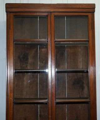 EDWARDIAN WALNUT FULL LENGTH 231CM TALL LIBRARY EXHIBITION BOOKCASES 5