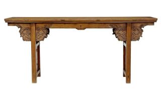 19TH CENTURY CHINESE CARVED ELM ALTER TABLE 2
