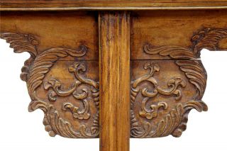 19TH CENTURY CHINESE CARVED ELM ALTER TABLE 5