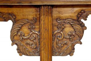 19TH CENTURY CHINESE CARVED ELM ALTER TABLE 6
