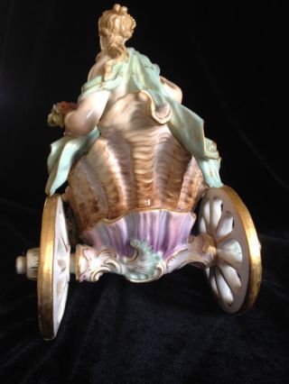 1880s Meissen - Venus w Apple & Cupid riding in a Glorious Open Shell Chariot 10