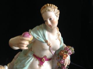 1880s Meissen - Venus w Apple & Cupid riding in a Glorious Open Shell Chariot 5