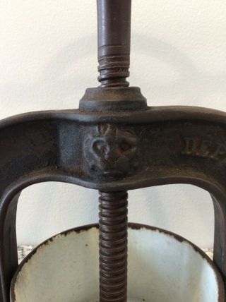 ANTIQUE FRENCH DEPOSE DUCK PRESS FRUIT WINE CLAW FEET LION HEAD 3