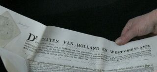 antique 18th C parchment document De Roo Alderwerelt,  wax Great Seal Holland 2