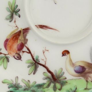 Antique 18th Century Chelsea Porcelain Trembleuse Saucer - Bird of Paradise PC 3