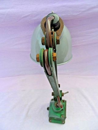 OLD INDUSTRIAL CRYSTEEL ANGLEPOISE WALL / DESK LAMP ON SWITCHED CAST BASE c1930s 3