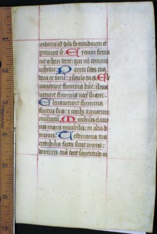 Medieval Illuminated Manuscript Lf,  Vellum,  BoH.  Initial in Gold,  Psalm 100,  c.  1460 2