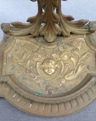 Big antique french Napoleon III umbrella holder fireplace tool rack bronze early 4