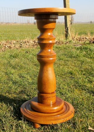 Lovely Small Carved Wood Plant Stand Pedestal Side Table 20.  86 "
