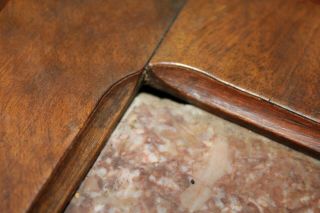 Antique American Victorian Eastlake Pink Granite Top Walnut Parlor Side Table 11