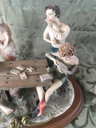 VINTAGE Tepizzi ITALIAN CAPODIMONTE Porcelain FIGURINES PLAYING CARDS - Cheaters 3
