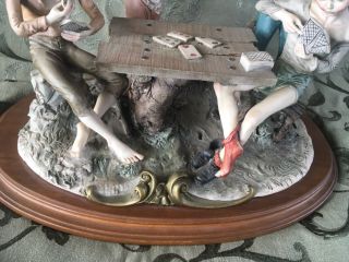 VINTAGE Tepizzi ITALIAN CAPODIMONTE Porcelain FIGURINES PLAYING CARDS - Cheaters 4