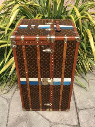 LOUIS VUITTON Antique Monogram Travel Wardrobe Steamer Trunk chest purse bag LV 2