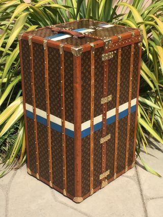 LOUIS VUITTON Antique Monogram Travel Wardrobe Steamer Trunk chest purse bag LV 4