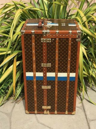 LOUIS VUITTON Antique Monogram Travel Wardrobe Steamer Trunk chest purse bag LV 5