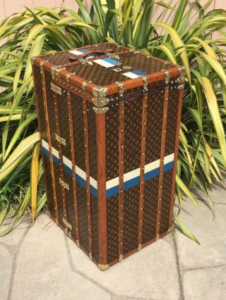 LOUIS VUITTON Antique Monogram Travel Wardrobe Steamer Trunk chest purse bag LV 6