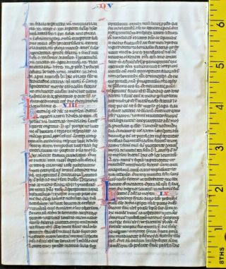 Early Ca.  1250 Bible Manuscript Leaf In Latin On Very Fine Vellum,  Numbers 7 - 8
