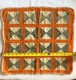 Antique Baby Doll Quilt Hand Quilted w Border 18 X 18 Victorian 2