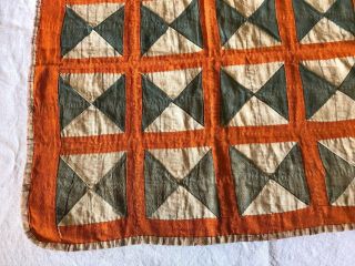 Antique Baby Doll Quilt Hand Quilted w Border 18 X 18 Victorian 3