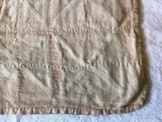 Antique Baby Doll Quilt Hand Quilted w Border 18 X 18 Victorian 5