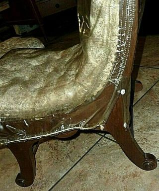 Mid - Century Japanese Silk Obi Slipper Chair w/Footstool,  Cover - FLAWLESS 12