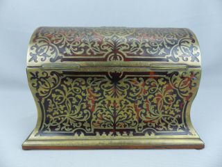 Antique 1860 ' s Boulle Work Inlaid Dome Top Stationary Letter Box Mitchell London 5