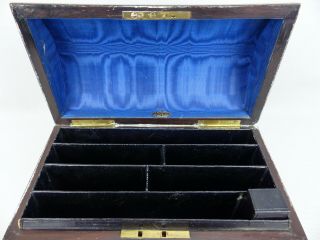 Antique 1860 ' s Boulle Work Inlaid Dome Top Stationary Letter Box Mitchell London 9