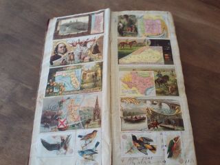 ANTIQUE 1870 ' S LEDGER FILLED W/ 126 VICTORIAN TRADE CARDS AND HANDWRITTEN NAMES 3