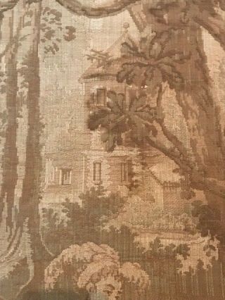 INTERESTING ANTIQUE FRENCH TAPESTRY PANEL HORSES DOGS FALCON c1900 9