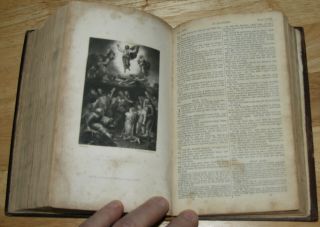 antique 1852 Catholic Bible Douay Rheims RESTORED 11