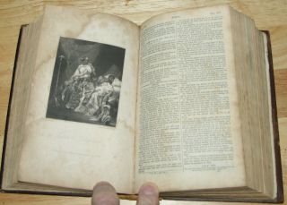 antique 1852 Catholic Bible Douay Rheims RESTORED 8