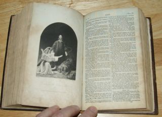 antique 1852 Catholic Bible Douay Rheims RESTORED 9