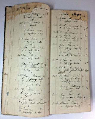 1843 - 53 Antique Handwritten Ledger Levi Stedman Oran,  York Wagon Maker Farmer 10