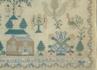 Fine Early 19th Century Adam & Eve Sampler Christina Braid 9