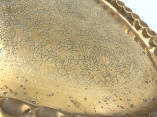 Vintage WOOD COFFEE TABLE Scalloped Brass vintage hollywood regency boho chic 60 3