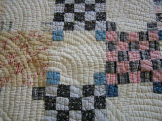 Vintage Quilt Appalachian Irish Chain variation Dress Fabrics Calicos 62 