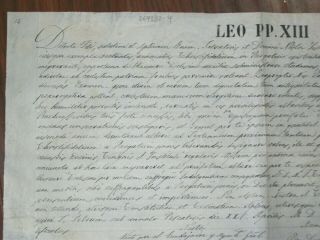 RARE Vatican Papal Brief (Breve) of Pope Leo XIII on Parchment,  Dated 1897 2