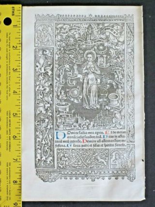 Lge.  Medieval Boh,  Vellum,  Miniatur,  Psalm 50,  Domine Labia Mea,  Simon Vostre,  C.  1512
