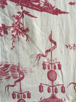 Rare 18th C.  French Scenic Cotton/ Chinoise Toile Fabric (2805) 10