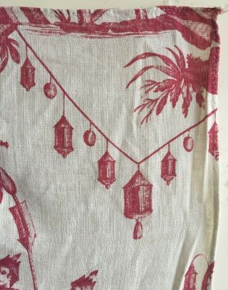 Rare 18th C.  French Scenic Cotton/ Chinoise Toile Fabric (2805) 12