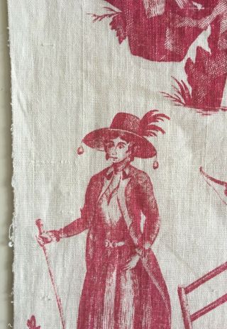 Rare 18th C.  French Scenic Cotton/ Chinoise Toile Fabric (2805) 8