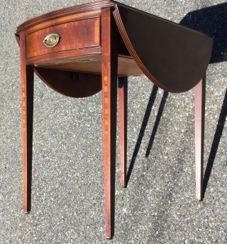 EXQUISITE ETHAN ALLEN SOLID INLAID MAHOGANY 18th C STYLE PEMBROKE TABLE 4