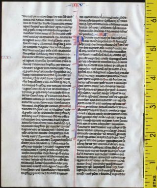 Early ca.  1250 Bible manuscript leaf in Latin on very fine vellum,  Numbers 28 - 30 2