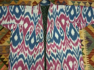 Uzbek Vintage Handmade Robe Dress chapan jacket coat Ikkat Chapan Cotton Best 5