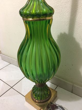 Vintage 1950 ' s for Marbro Murano Green Glass Lamp - PLEASE SEE PHOTOS FOR DETAILS - 2