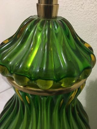 Vintage 1950 ' s for Marbro Murano Green Glass Lamp - PLEASE SEE PHOTOS FOR DETAILS - 4
