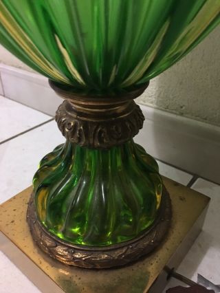 Vintage 1950 ' s for Marbro Murano Green Glass Lamp - PLEASE SEE PHOTOS FOR DETAILS - 5